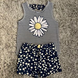 Girls Daisy Tank top/shorts set
